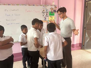 Julian in the classroom