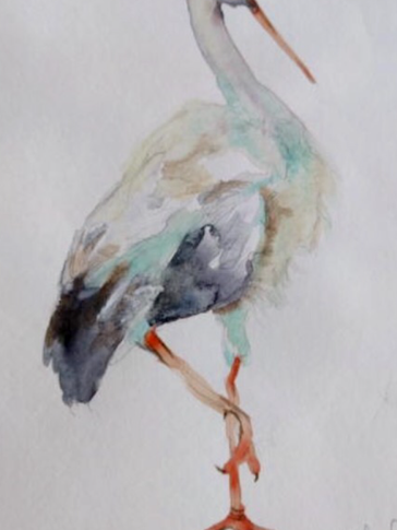 Kelsi painted this stork for Cate