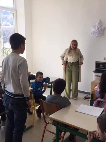 Meeting in a classroom