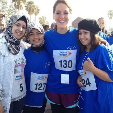 Olivia with her students