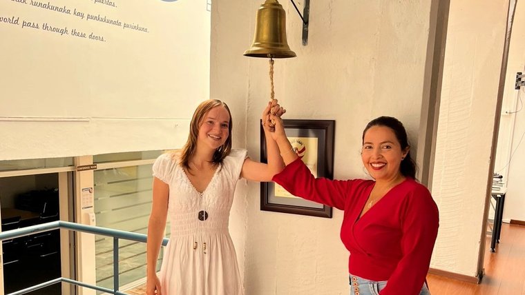 Molly and her counterpart in the Peace Corps Ecuador office.