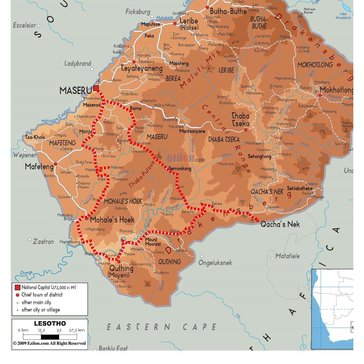 Lesotho route map
