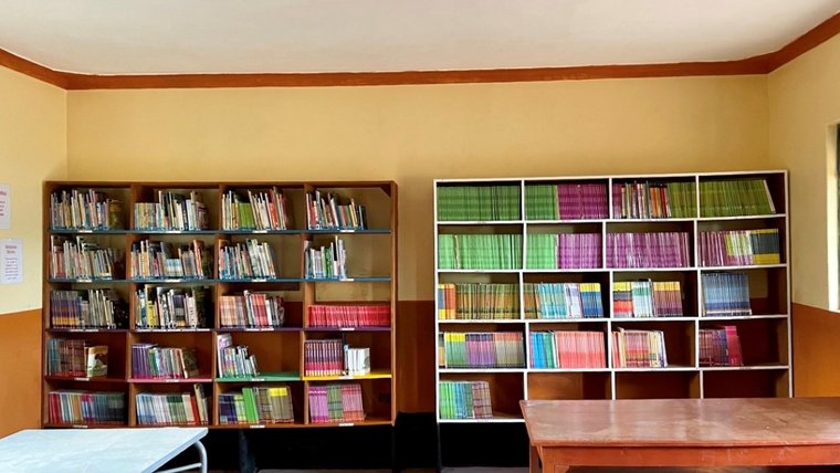Library stocked with reading materials