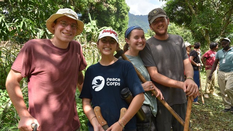 Liora at a gardening training with fellow Volunteers.