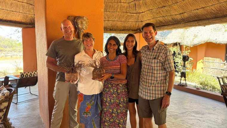 Four RPCVs and one currently serving PCV in Zambia.