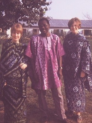 Jane Moore (right) with members of her community in Togo.