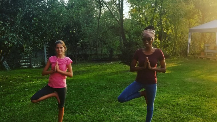 Yoga with host sister