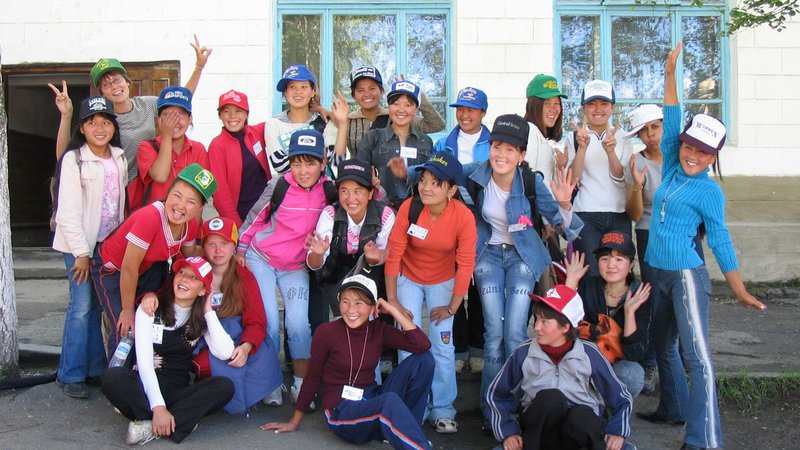 Mahima's students during a weeklong Girls Empowerment Camp that she helped organize in Kyrgyzstan.