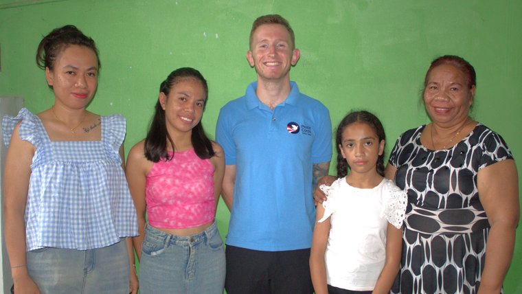 Max and his host family in Timor-Leste.