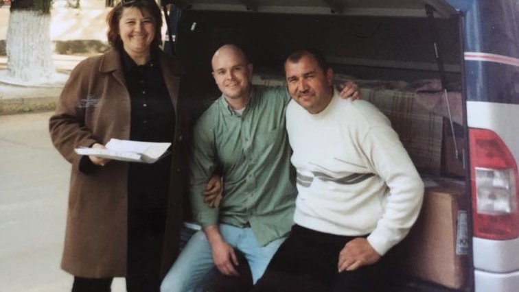 Matt Richards and teachers in Moldova