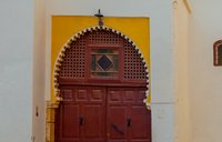 Moroccan house with traditional door
