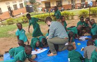 Education Volunteer doing free learning activity with children