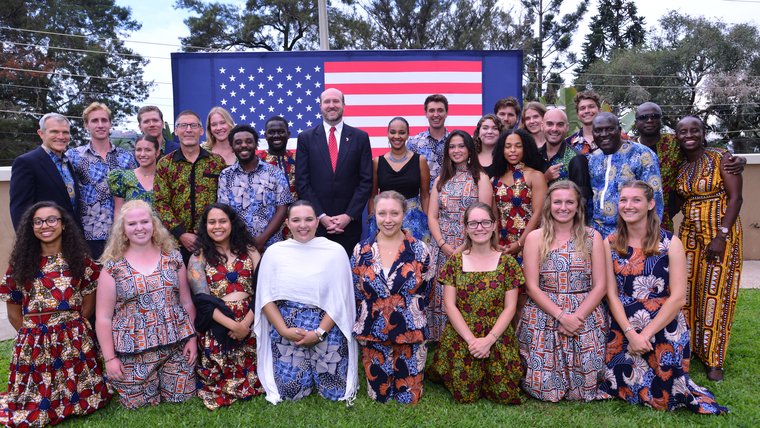 PCVs with Ambassador, TM, LCC, CD, DMO