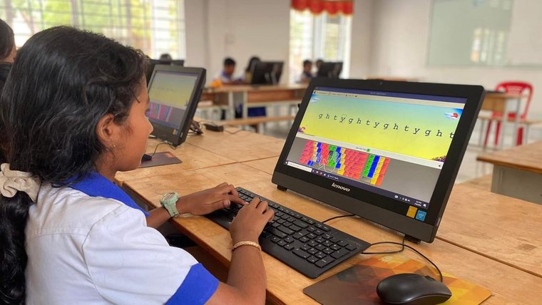 student at computer