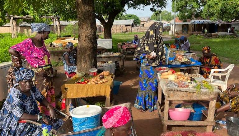women at market