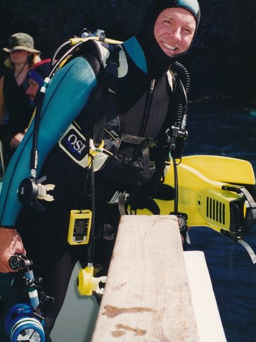 Patrick Cotter ready to go diving.