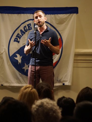 Jason tells a story at the 7th Annual RPCV Story Slam.