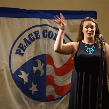 Sharing a story at the RPCV Story Slam.