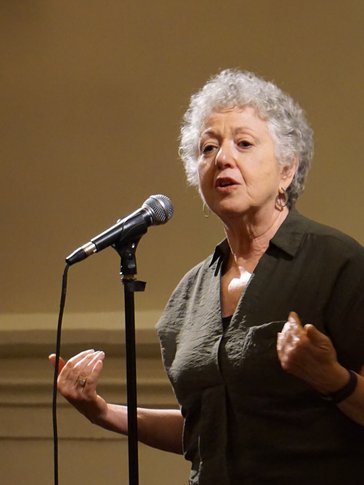 Marian tells a story at the RPCV Story Slam.