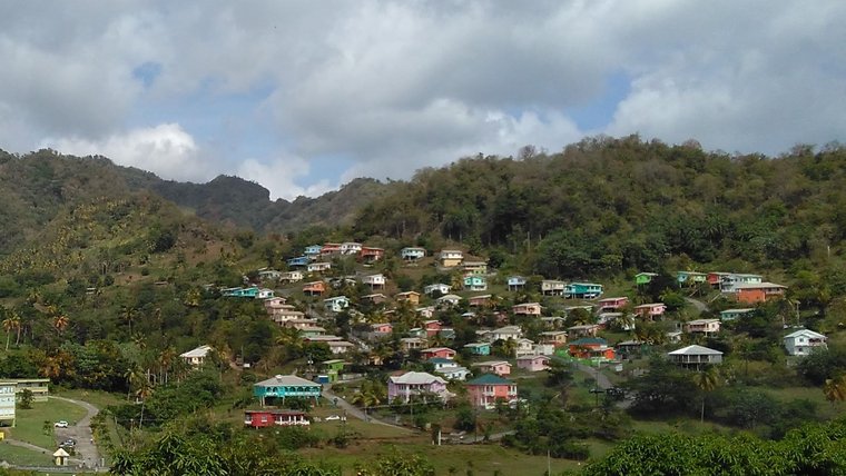 colorful houses on a hill side