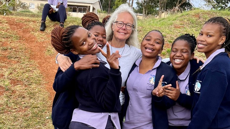 Joy A. with her OHS students in Eswatini
