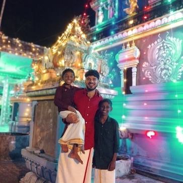 Rohan and two of his host brothers at a festival in Sri Lanka.