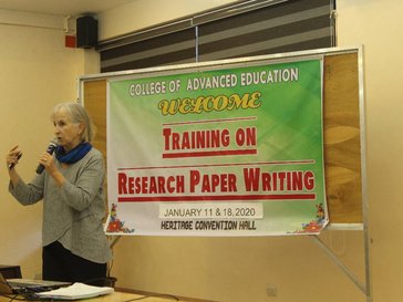 Rosemary O'Leary giving a lecture in her local community