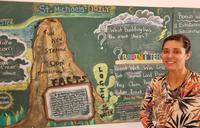 Salina D. at chalkboard