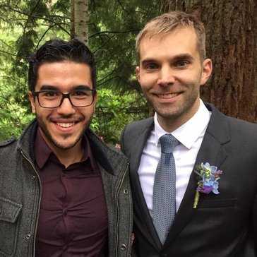Reda Dihimine and PCV Samir on Samir's wedding day.