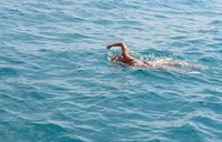Sarah in the water