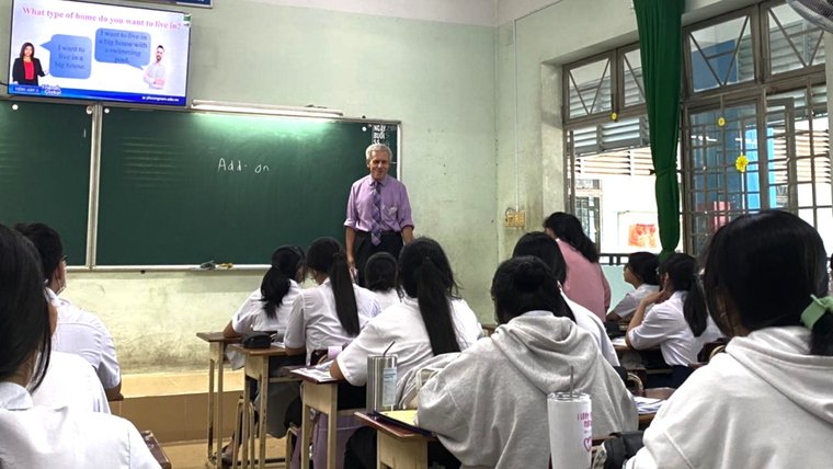 Scott in the classroom.