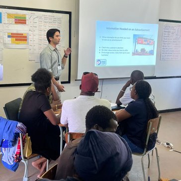 Sean teaches entrepreneurship and business skills in Namibia.