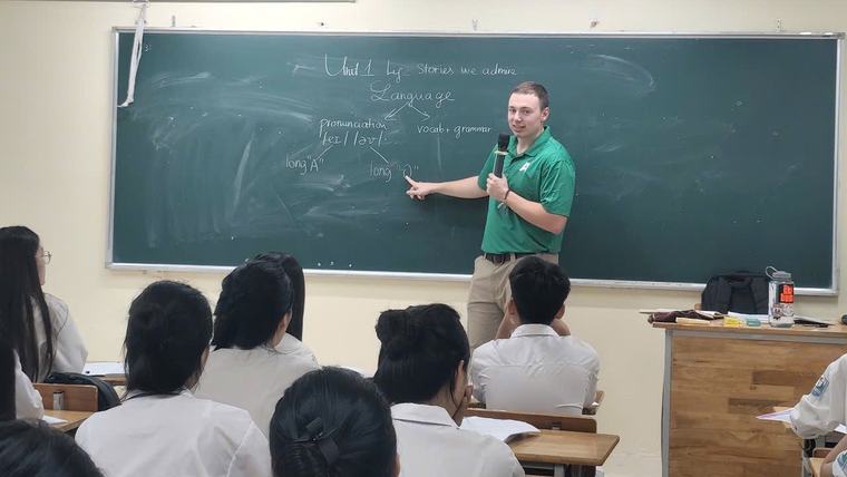 Sean teaches high school English in Viet Nam.