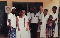 Patty Short with clinic staff, Liberia