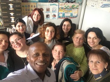 Andre Boyer at a teacher training session in Georgia.