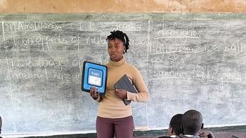 PCV Teryn Teaching SolarSPELL in Lesotho