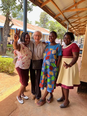 Marie with her fellow teachers Lillian, Liwen and Mildred.