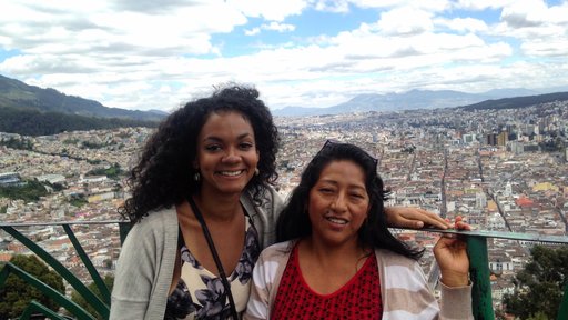 Tori Jackson: With my PST host mom overlooking the capital city of Quito, Ecuador