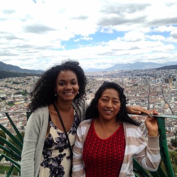 Tori Jackson: With my PST host mom overlooking the capital city of Quito, Ecuador