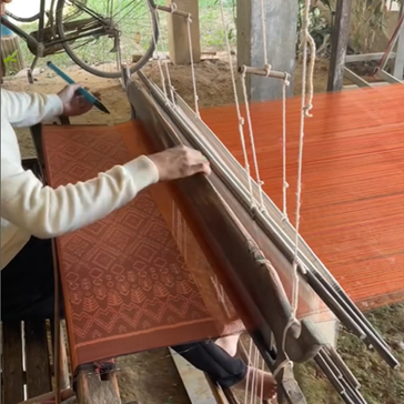 Traditional Khmer silk weavers in Reagan's district in Cambodia.