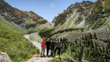Trainees enjoying a hike and some breathtaking views in Ala-Archa National Park