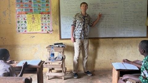 Trey teaches math and science in Ghana.