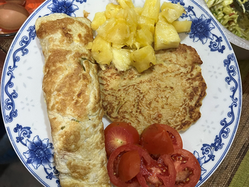 Ugandan meal at PCV Eleanor's