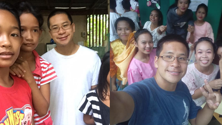 Alex Cheung with students