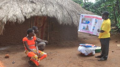 Village Health Worker does Social Behavior Change communication at household