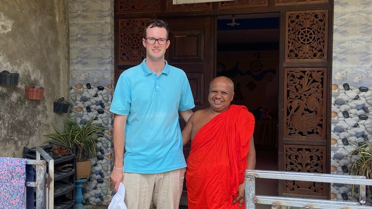 Aidan with his supervisor, Ven. Ravanagoda