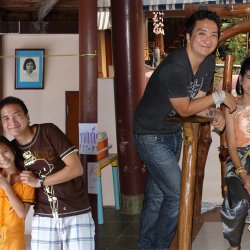 With my host family during PST in 2011 and before I went home in 2013