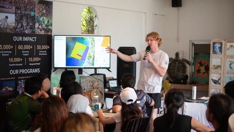Stefan facilitates a youth camp in the Philippines.