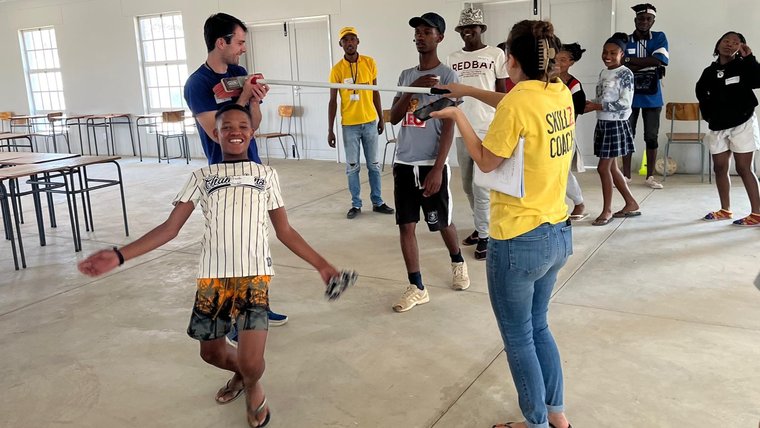 A fun activity during the Skillz camp in Namibia.