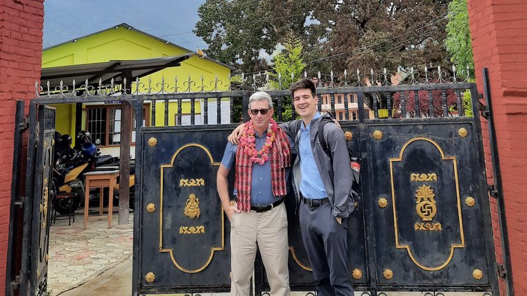 Jeff and fellow Volunteer at their Nepali school.